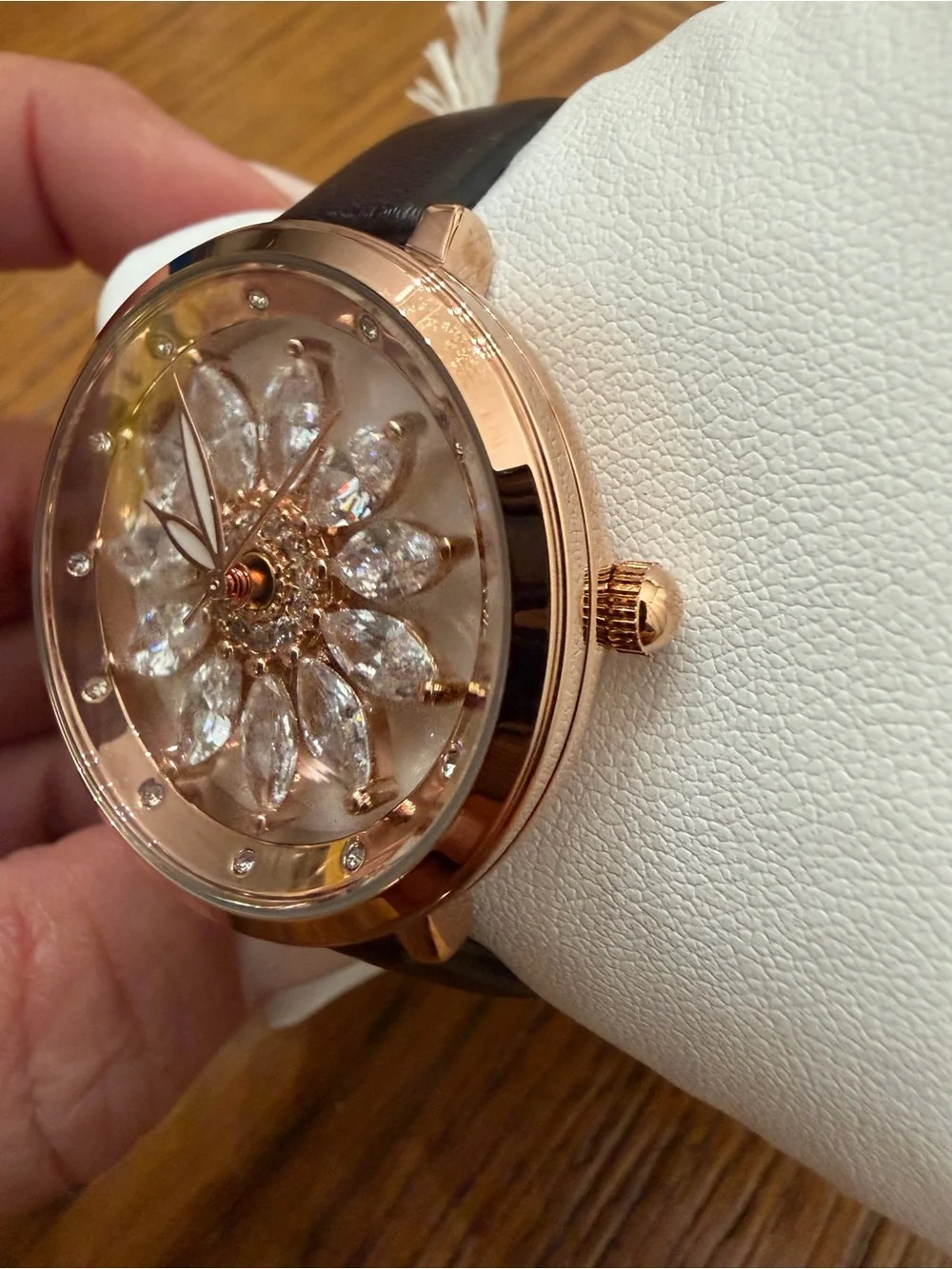 Invicta Activa Rose Gold Spinning Marquise Flower Dial Watch